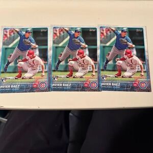 javier baez rookie card x3‎